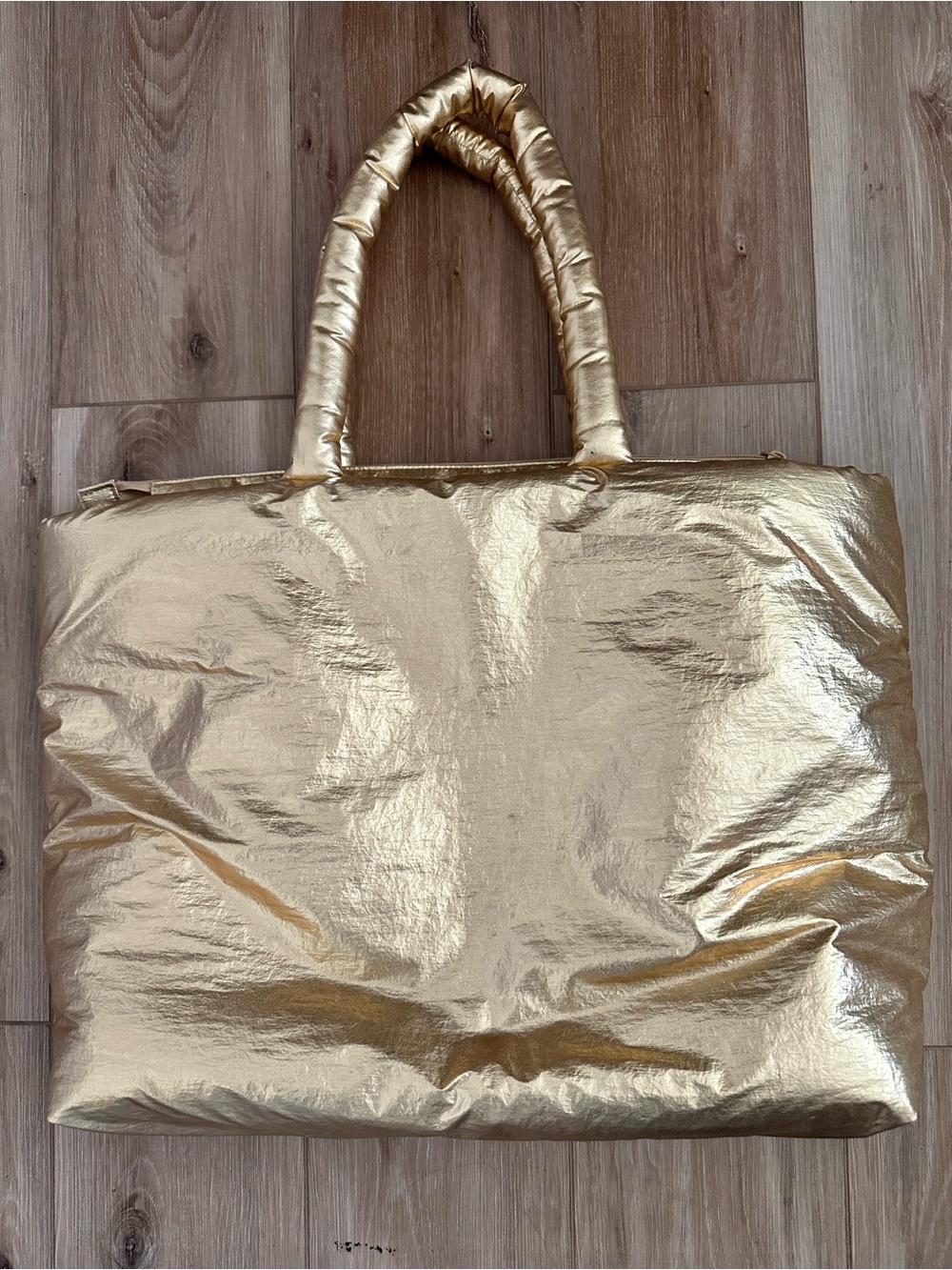 Kika Vargas x Target Metallic Puffer Tote with Mini Bag